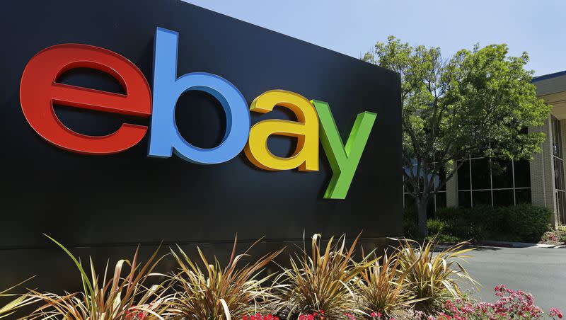 This Tuesday, July 16, 2013, file photo shows signage at eBay headquarters in San Jose, Calif. 