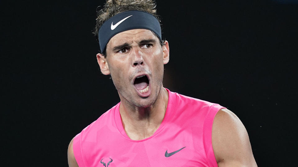 Rafael Nadal, pictured here in action at the Australian Open in 2020.