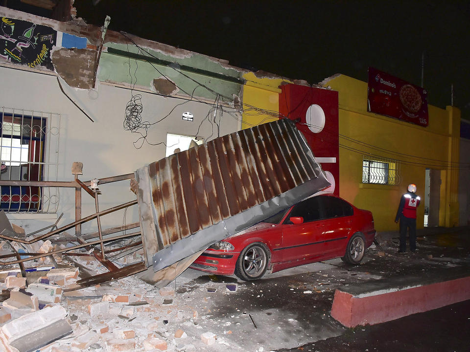 The earthquake caused damage in the Guatemalan village of Quetzaltenango: EPA