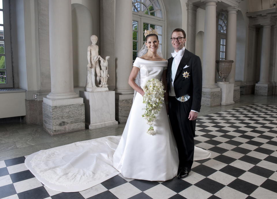 royal wedding gowns Crown Princess Victoria of Sweden