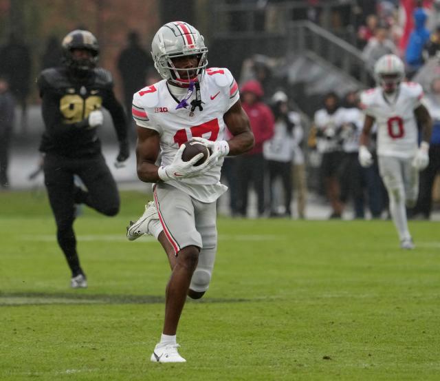 Ohio State WR Marvin Harrison Jr. plays in Apple Watch, designer cleats