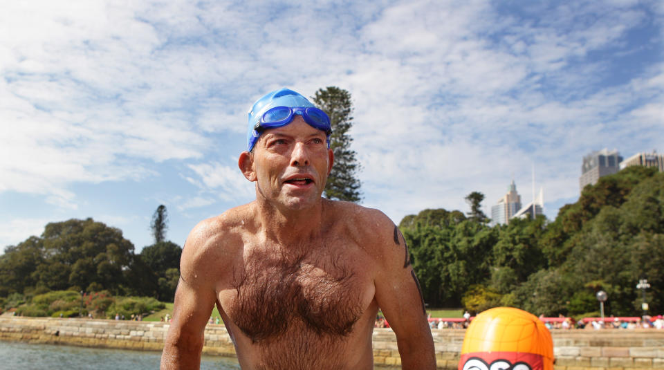 Tony Abbott Swims The Sydney Harbour On Australia Day