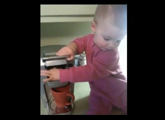 <strong><a href="http://www.huffingtonpost.com/2012/03/01/baby-barista-helps-mom-make-coffee_n_1313940.html" target="_hplink">WATCH: Baby Barista Makes Mom Coffee </a></strong>