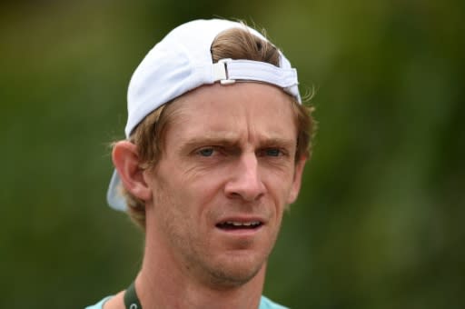 South Africa's Kevin Anderson arrives at the training courts at Wimbledon on Tuesday
