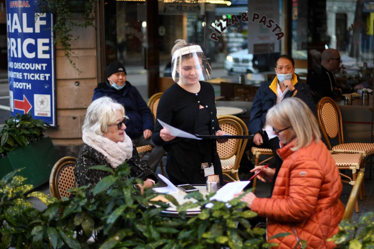 <p>Same but different: Restaurants are rumoured to be returning in early May, under similar restrictions as last July</p> (AFP via Getty Images)