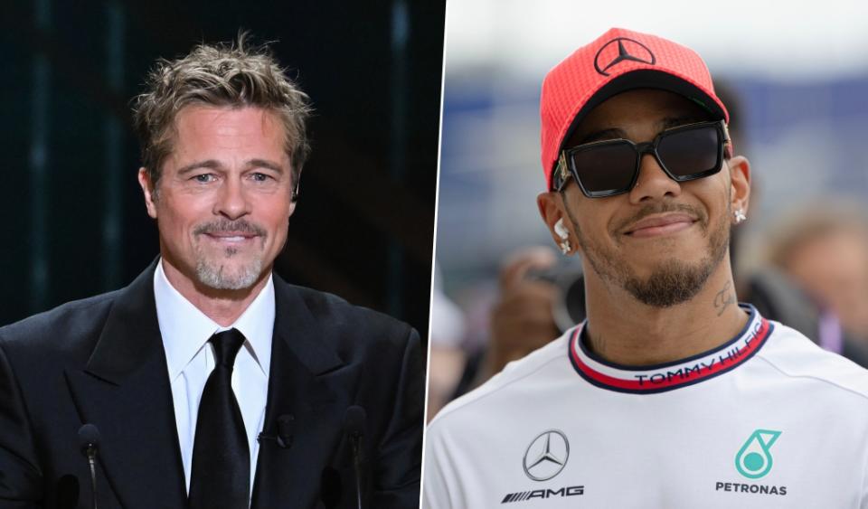 Brad Pitt and Lewis Hamilton team up for a Formula One movie (Credit: Pitt - Stephane Cardinale - Corbis/Corbis via Getty Images / Hamilton - Qian Jun/MB Media/Getty Images)