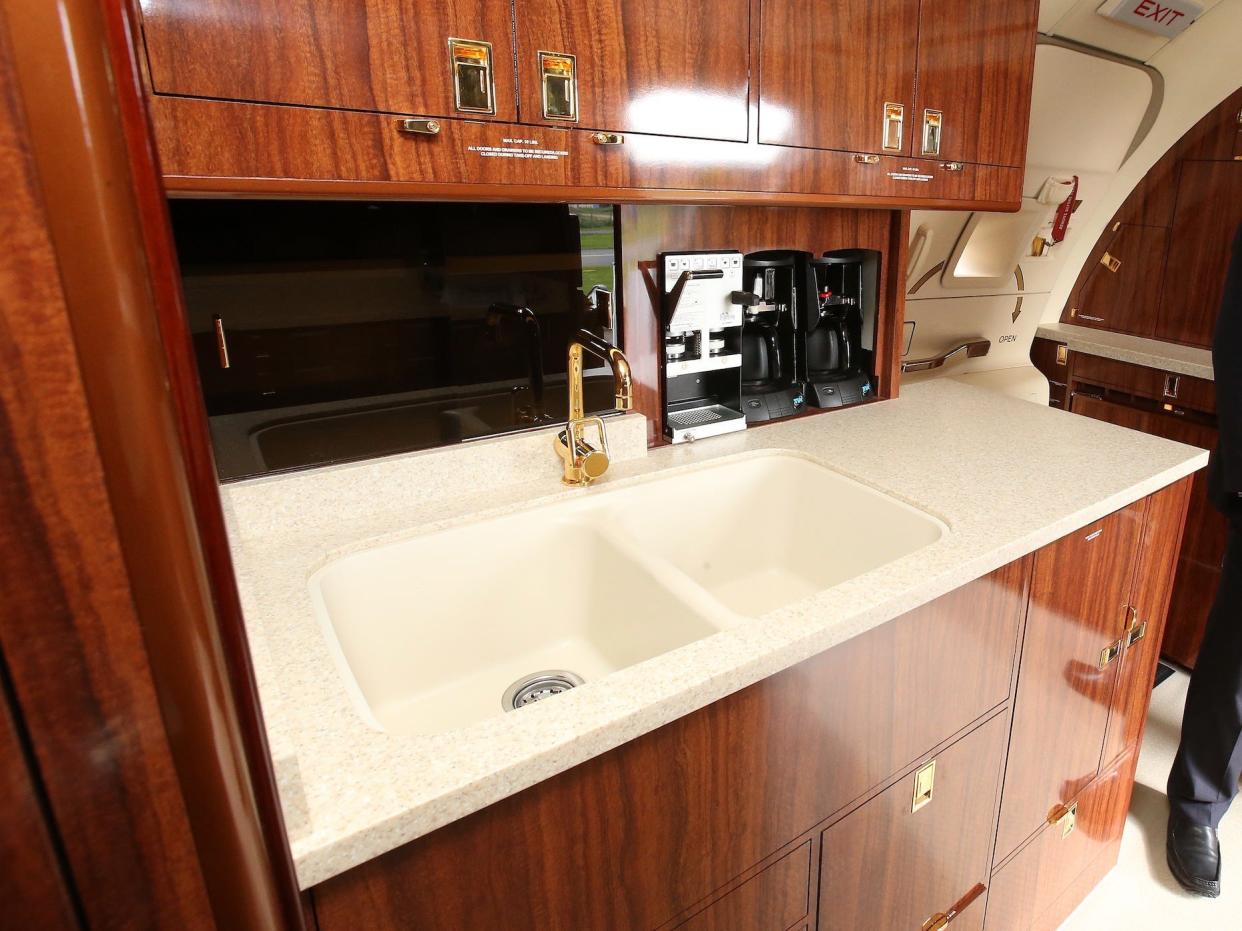 The aft galley of Trump's 757.