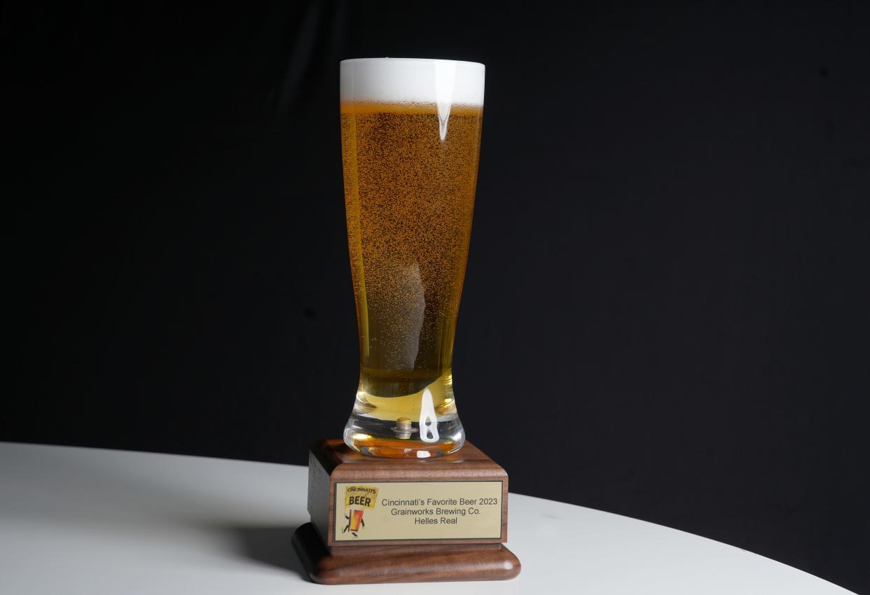 The 2023 Cincinnati's Favortie Beer trophy.