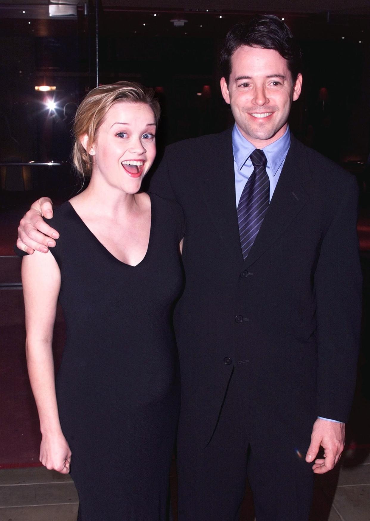 Witherspoon (with Election co-star Matthew Broderick in 1999) says studio heads had trouble separating her from character Tracy Flick. (Photo: FSP/ELD/ws)