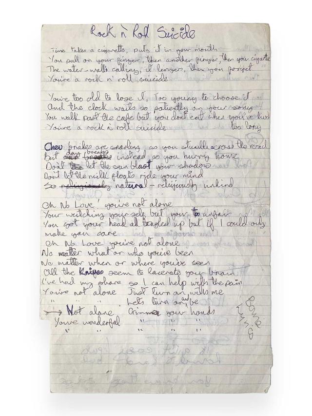 handwritten lyrics