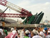 The crane collapsed at the Grand Mosque in Saudi Arabia's holy Muslim city of Mecca on September 12, 2015, killing more than 100 people