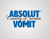 Die Assoziation wird jeder verstehen, der schon einmal zu tief ins Vodka-Glas geschaut hat: Absolut Vodka wird zu Absolut Vomit. (Grafik: Viktor Hertz)