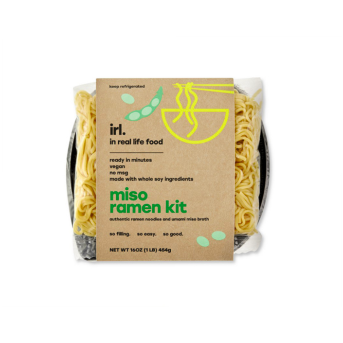 package of noodles with a brown Miso Ramen label