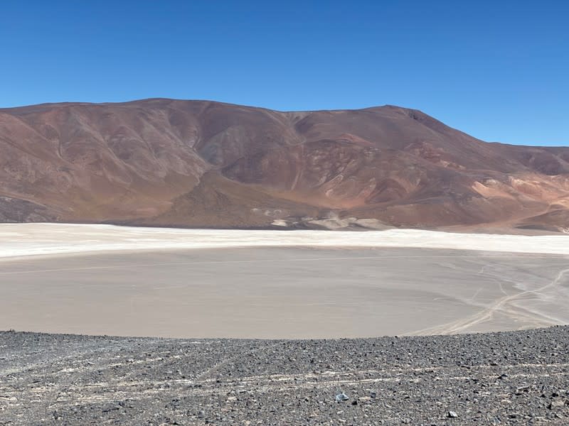 A view of Infieles Salt Flat in the Atacama Desert