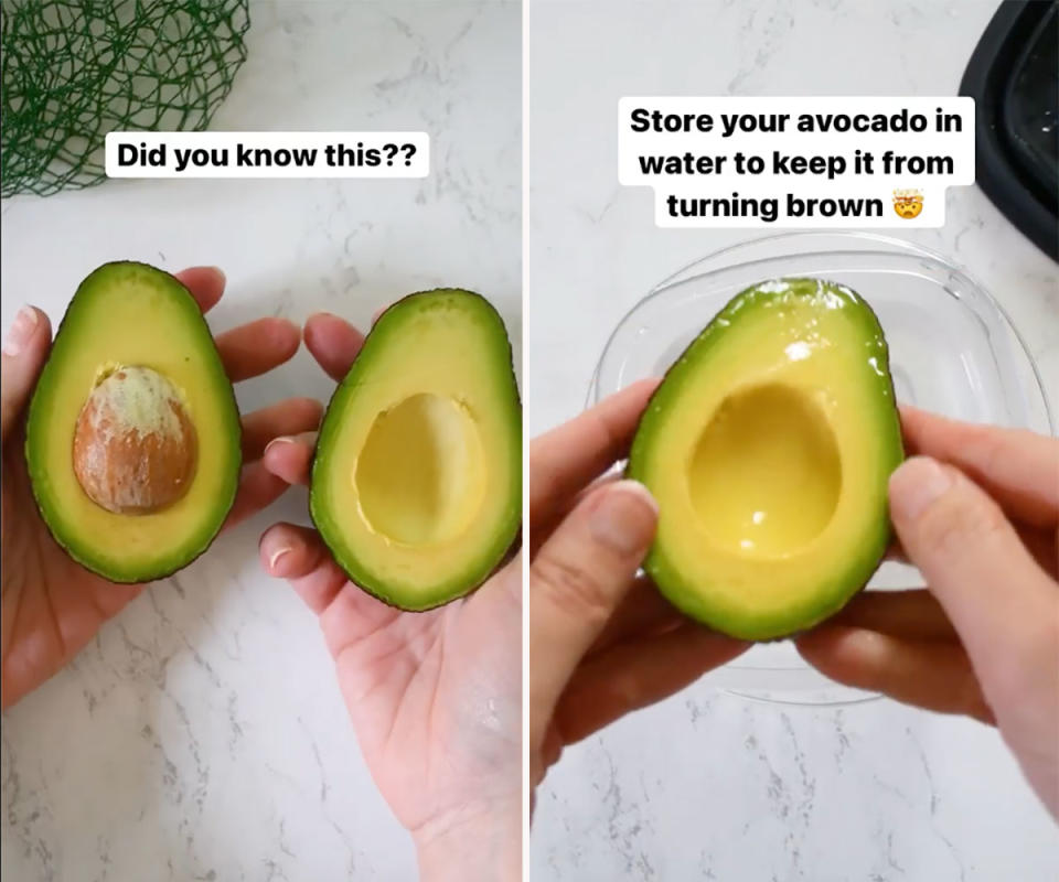 Avocado in water