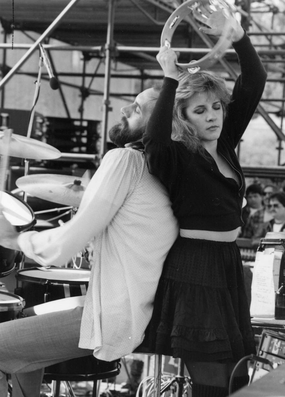 Nicks and Mick Fleetwood at the Rock &rsquo;N Run benefit at UCLA in April 1983.