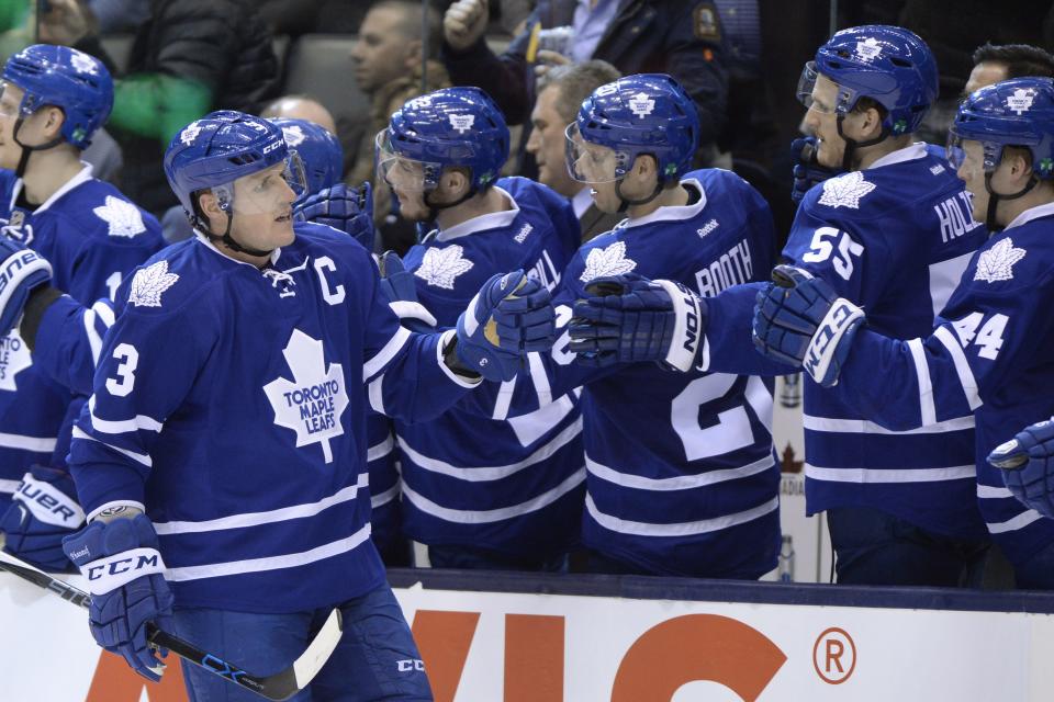 Toronto Maple Leafs captain Dion Phaneuf. (AP Photo/The Canadian Press, Frank Gunn)