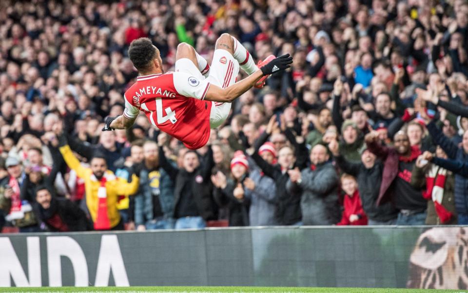 Aubameyang scores for Arsenal - GETTY IMAGES