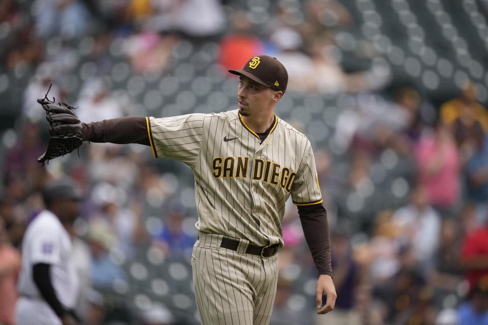 San Diego Padres starting pitcher Blake Snell (4) 