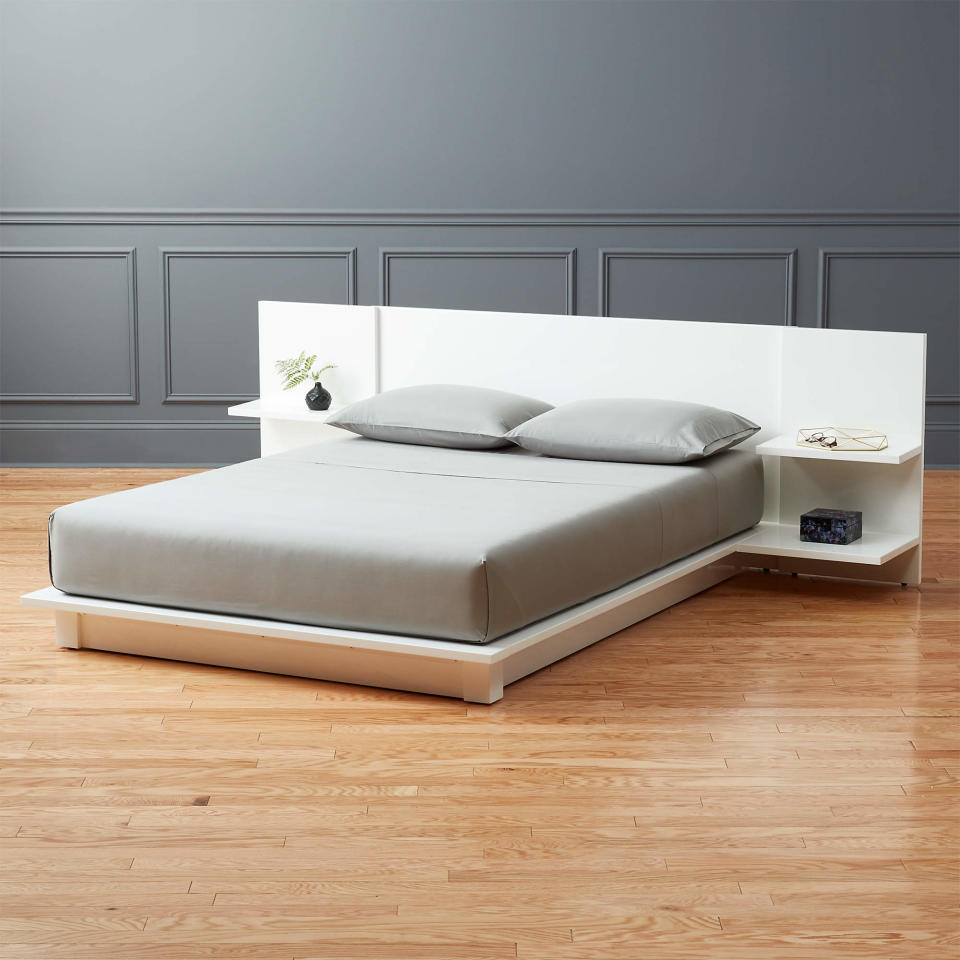 platform bed with storage andes white full