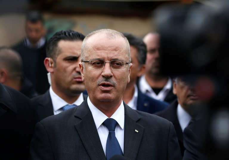 Palestinian prime minister Rami Hamdallah, seen here in March, will travel to the Gaza Strip on October 2 as part of renewed reconciliation efforts with Hamas