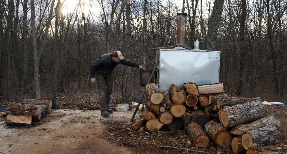 Darwin Woods checks on the fire in his wood burning stove that he uses to heat his workshop Friday, Feb. 21, 2014, at his home near Clark, Mo. Woods says he considers the proposed EPA rule for new wood-stoves the latest example of an agency run amok. Proposed regulations from the U.S. Environmental Protection Agency that would significantly reduce the amount of particle pollution allowed from the smokestacks of new residential wood-powered heaters have sparked a backlash from some rural residents, lawmakers and manufacturers who fear it could close the damper on one of the oldest ways of warming homes on cold winter days. (AP Photo/L.G. Patterson)