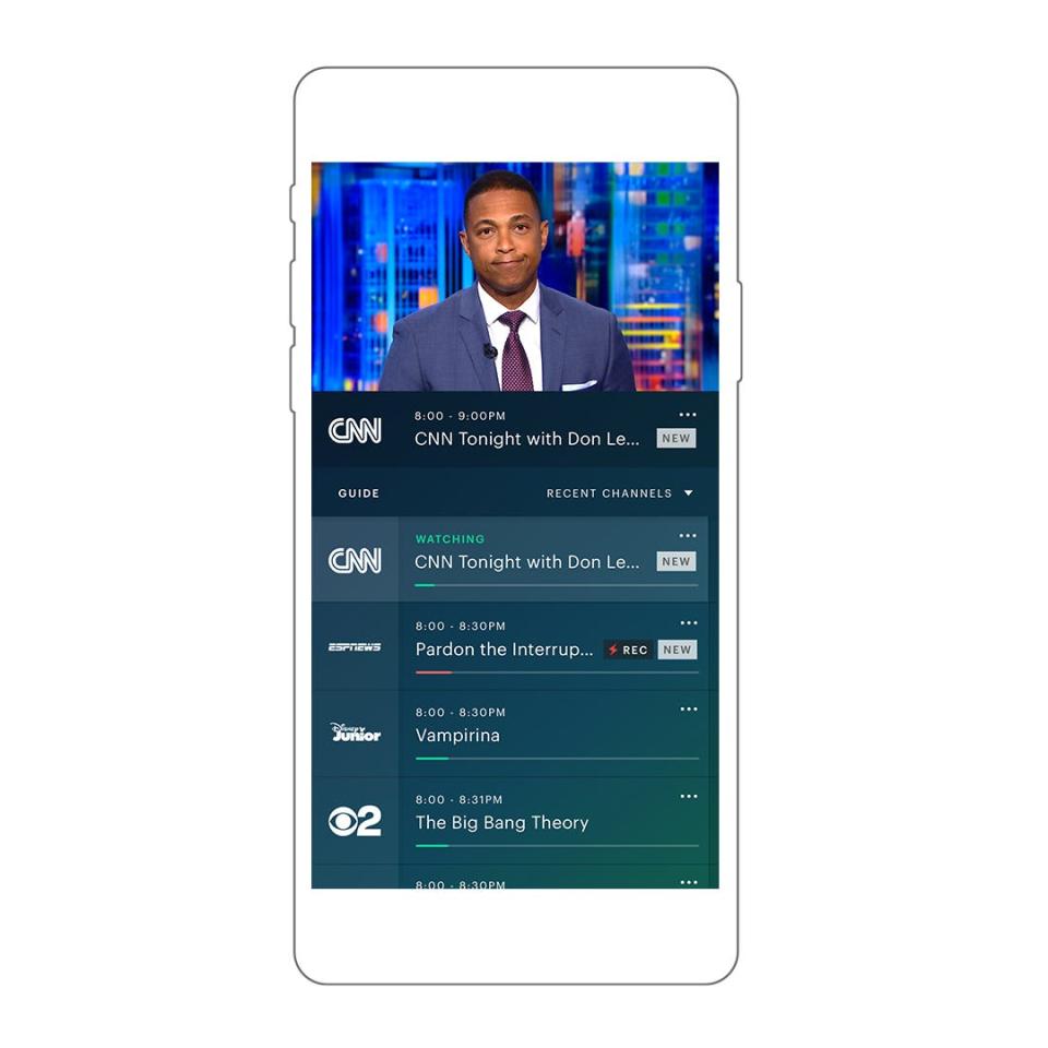 Hulu with Live TV shown on a smartphone.