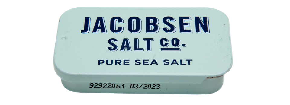 A small tin of Jacobsen sea salt