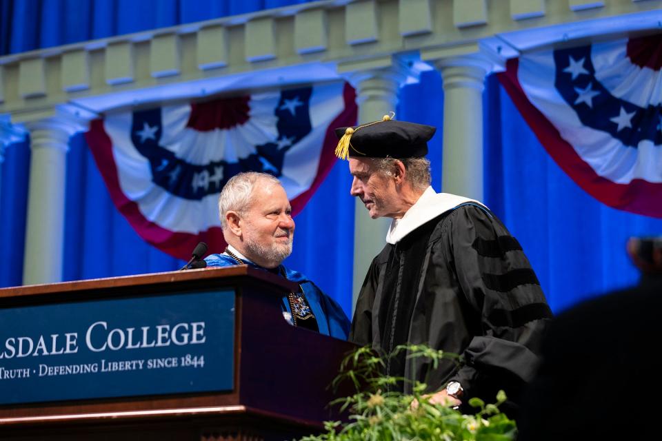 Hillsdale College awarded an honorary doctorate degree to psychologist and author Jordan B. Peterson.