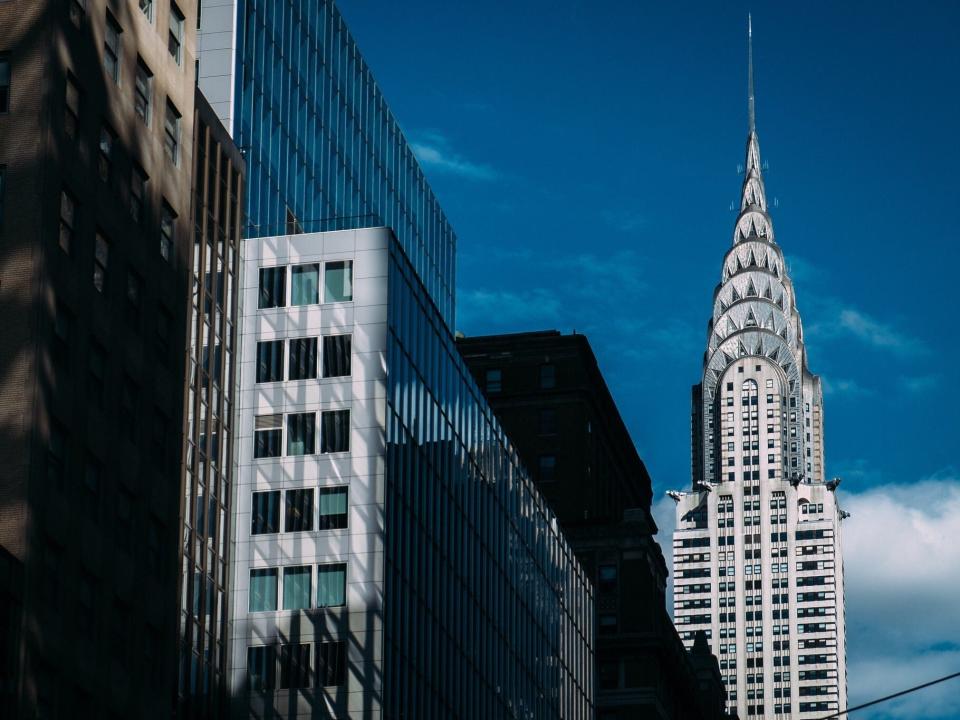 Manhattan skyline with Empire State building.