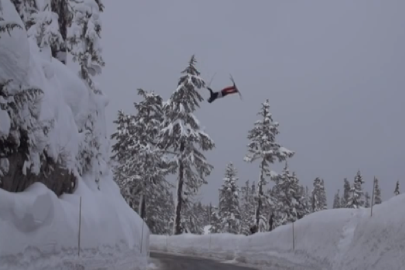 skier-faceplant-jump-road-washington-video