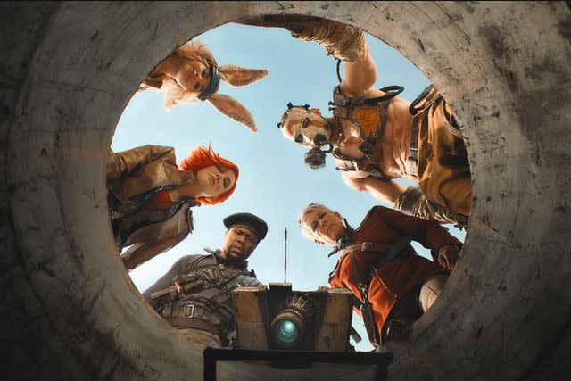 <p>Courtesy of Lionsgate</p> (Left-right:) Cate Blanchett, Ariana Greenblatt, Kevin Hart, Florian Munteanu and Jamie Lee Curtis in "Borderlands"