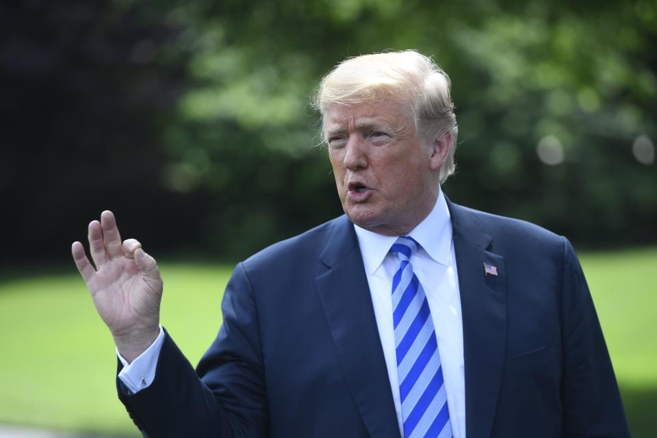 President Donald Trump&nbsp;speaks to the media after meeting with North Korean diplomat Kim Yong Chol on&nbsp;Friday. (Photo: Saul Loeb/AFP/Getty Images)