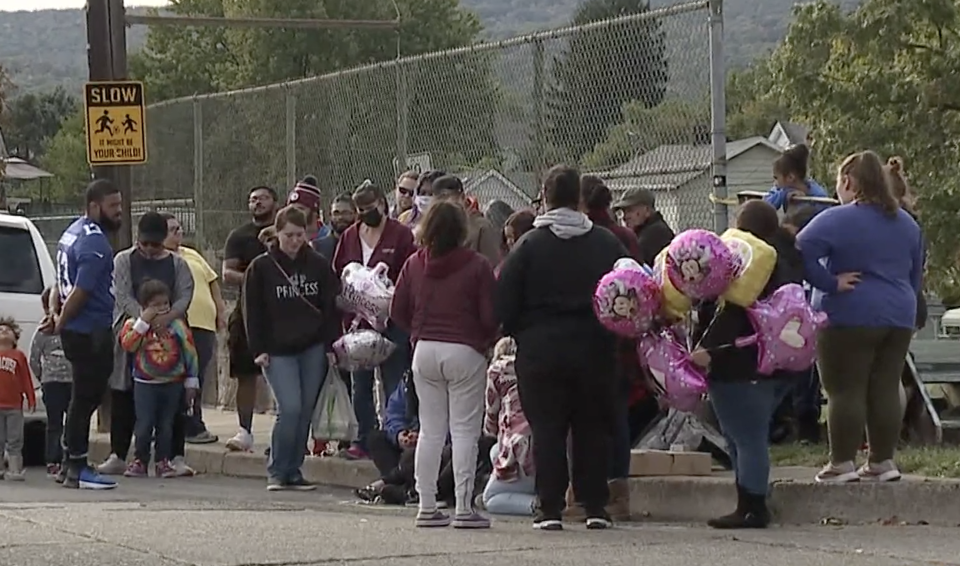 Family and loved ones gathered at a memorial at the Luzerne County park where the three-year-old was fatally struck during a birthday party.