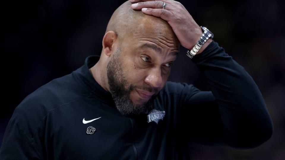 <div>Head coach Darvin Ham of the Los Angeles Lakers. (Photo by Matthew Stockman/Getty Images)</div> <strong>(Getty Images)</strong>