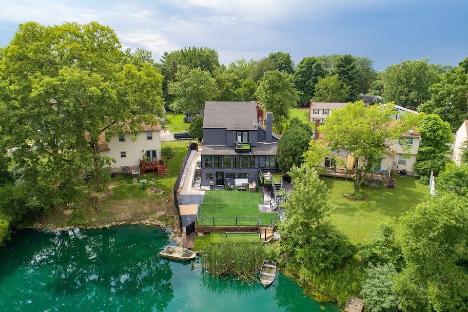 Situated on the banks of a private pond, this Airbnb is perfect for someone who likes to get up early and fish.