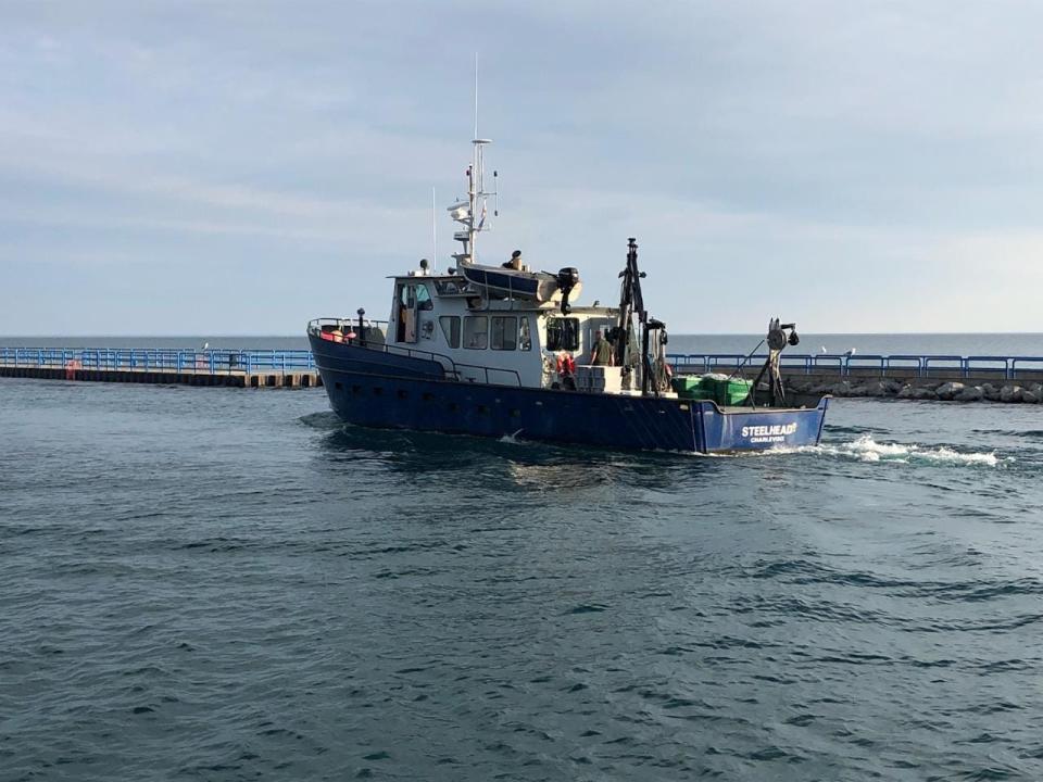 The Michigan DNR's survey vessel Steelhead in Charlevoix.