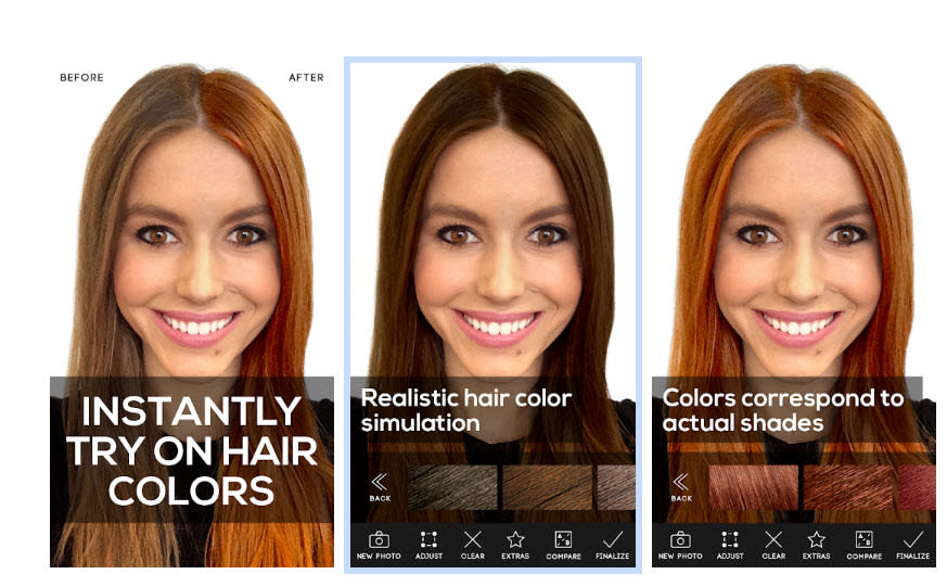 Die App Hair Color Studio stellt die verschiedenen Farbvarianten in den Fokus. (Bild: Google Play)