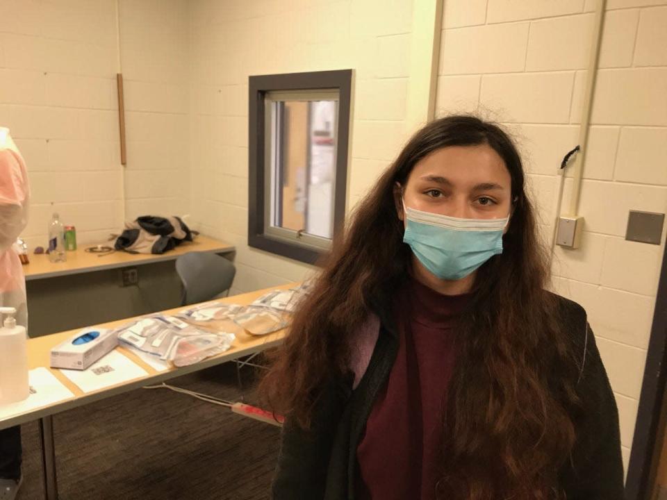 Ocean County College student Nicole Campisano, who chose to be tested for COVID-19 on Jan. 24 rather than be vaccinated under the college&#39;s new COVID protocol.
