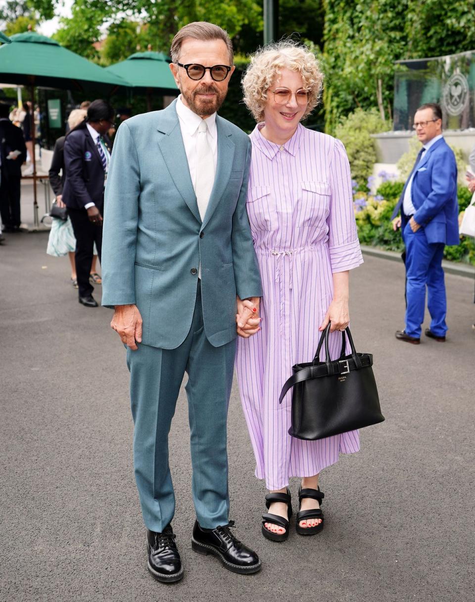 ABBA’s Bjorn Ulvaeus arrives at Wimbledon with and Christina Sas (Zac Goodwin/PA Wire)