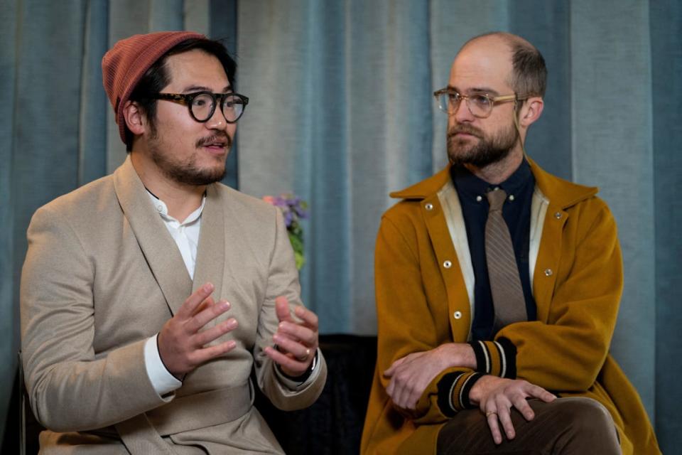 <div class="inline-image__title">AWARDS-OSCARS/NOMINEES-LUNCH</div> <div class="inline-image__caption"><p>Daniel Kwan with Daniel Scheinert, known as Daniels, directors and writers of <em>Everything Everywhere All At Once</em>, attend the Oscars Luncheon at The Beverly Hilton in Los Angeles, California, U.S., Feb. 13, 2023. </p></div> <div class="inline-image__credit">Lauren Justice/Reuters</div>