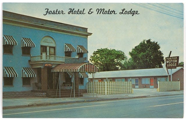 The front of this postcard shows the Foster Hotel & Motor Lodge in Indianapolis. The hotel is listed in multiple editions of the Traveler's Green Book, a guide Black Americans used to find safe and accommodating lodging, restaurants and businesses while traveling during the late 1930s, 40s, 50s, and 60s. The hotel was owned and operated by by Andrew "Bo" and Pearl Foster.