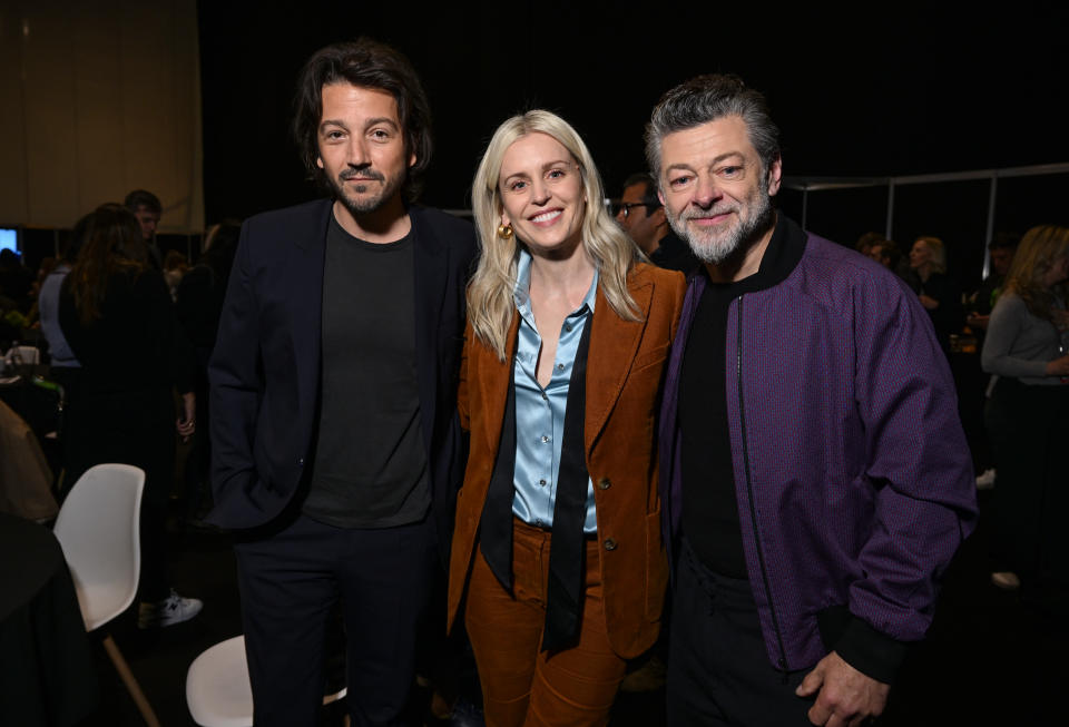 (L-R) Diego Luna, Denise Gough and Andy Serkis