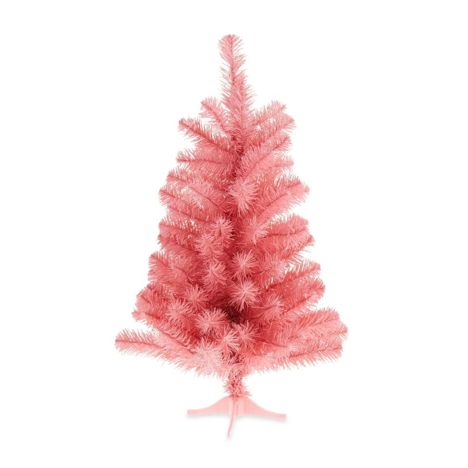 mini pink artificial christmas tree