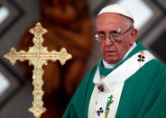 Pope Francis leads a mass at the Contecar harbour in Cartagena, Colombia September 10, 2017. REUTERS/Stefano Rellandini