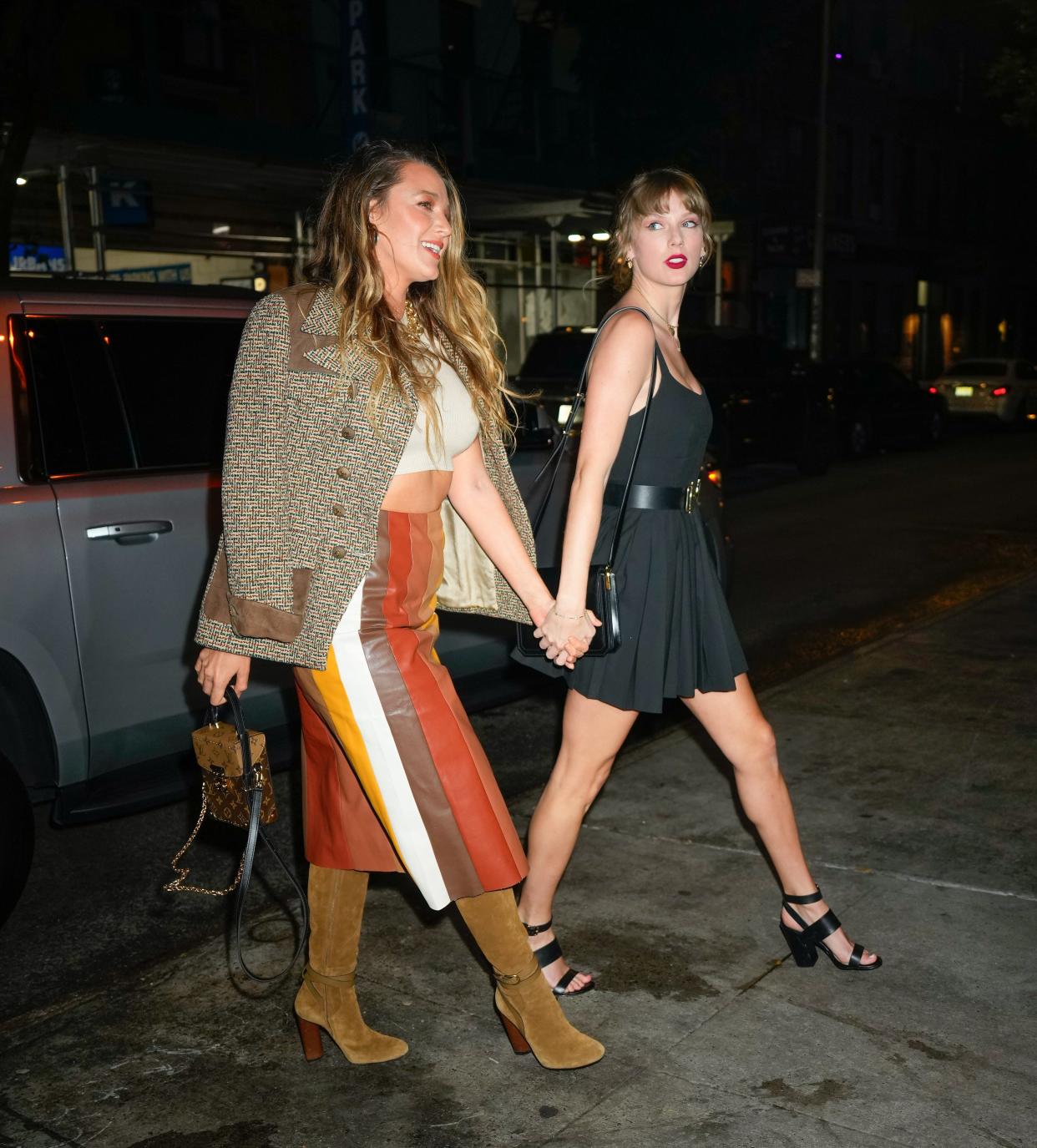 Blake Lively and Taylor Swift hold hands while walking in New York City