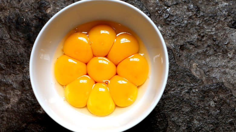 Bowl of egg yolks