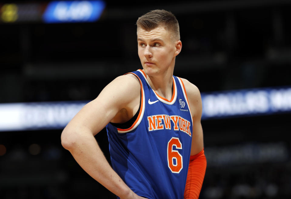 The Knicks moved quickly to trade Kristaps Porzingis. (AP)