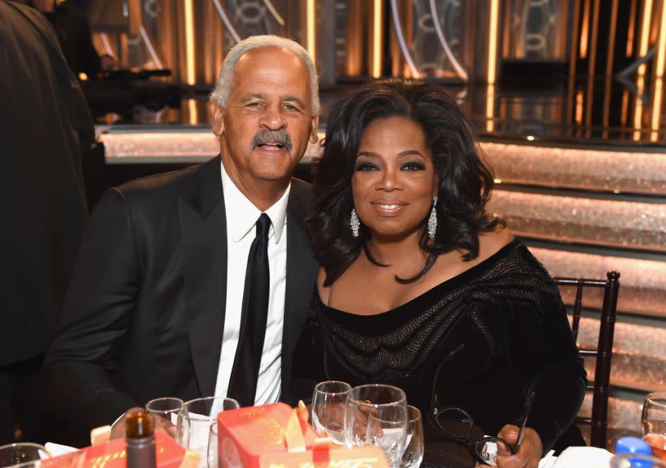 Oprah Winfrey and her long-term partner Stedman Graham have been together for 32 years and have now reportedly tied the knot. The couple are pictured here at the 2018 Golden Globes together. Source: Getty