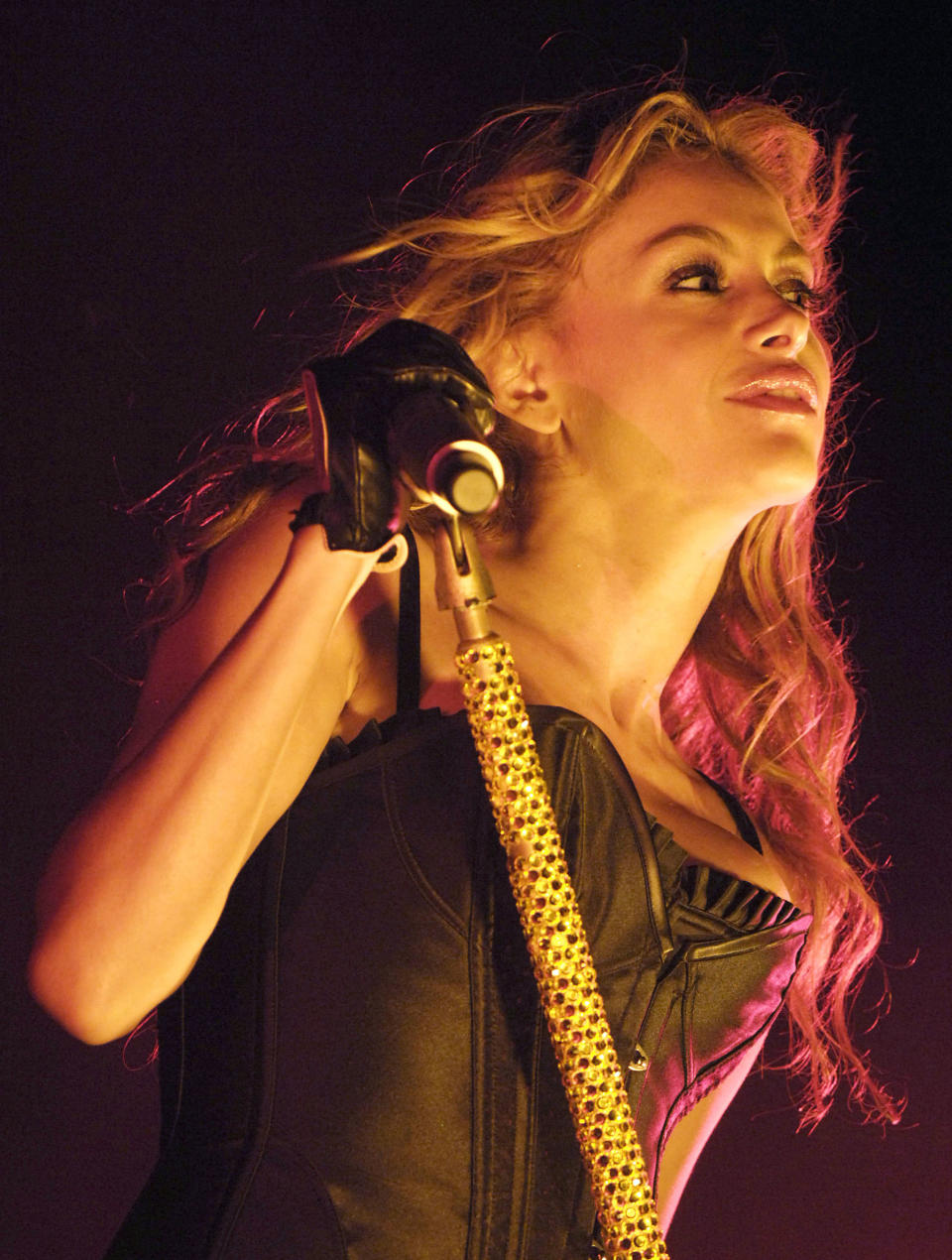 Mexican singer Paulina Rubio performs during her Love, Light and Sound concert at the Bilbao Exhibiton Center on April 19, 2007 in Barakaldo, Spain. (Photo by Ander Gillenea/Getty Images)